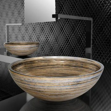 GRAFFITI Ø 44 - Countertop round glass washbasin by Glass Design - view 3